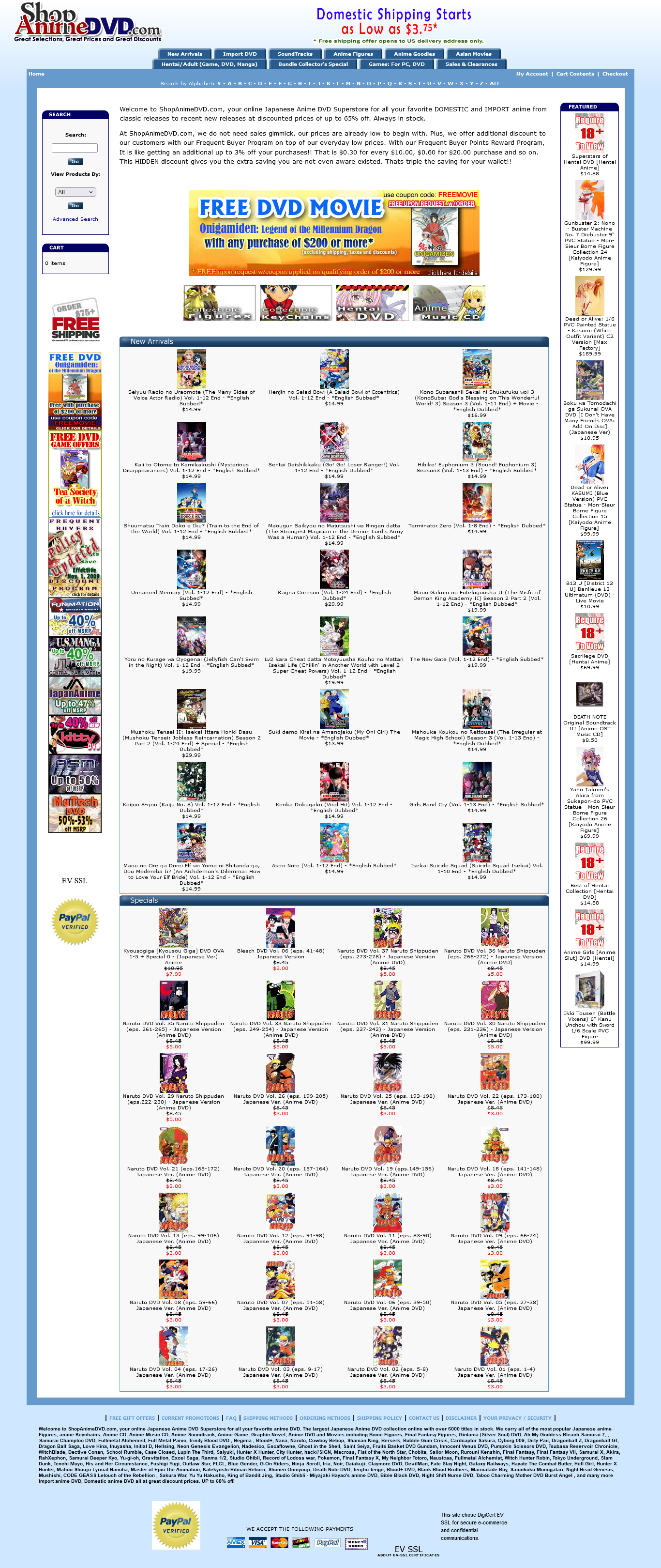 ShopAnimeDVD.com - Your Source to Japanese Anime DVD with a large selection of Anime titles to choose from at great discounted DVD prices. 